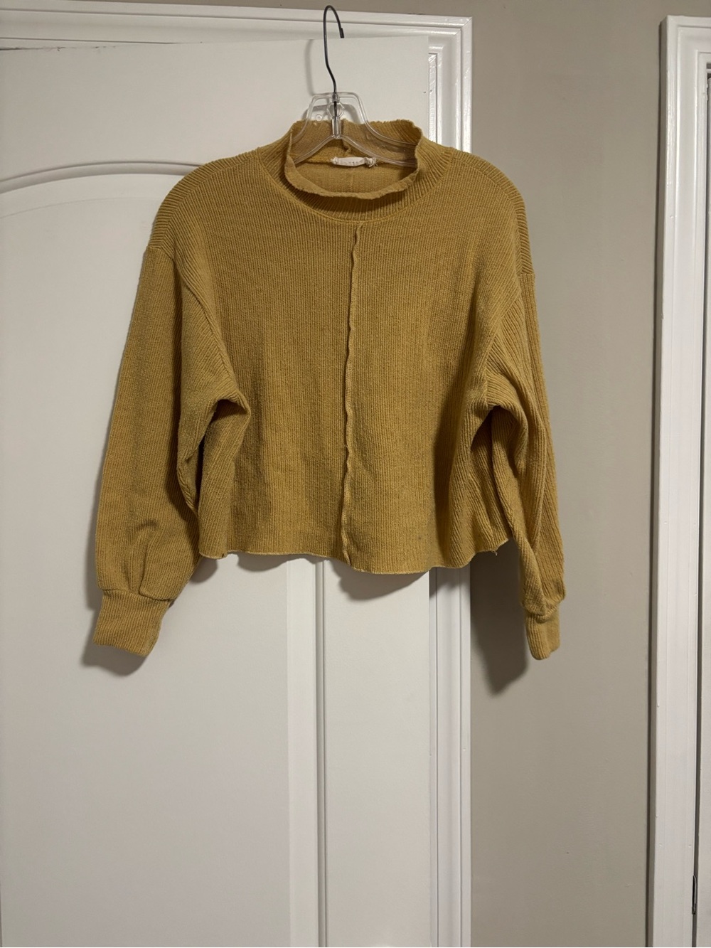 LUSH, Mustard Ribbed Knit Sweater, Size Small